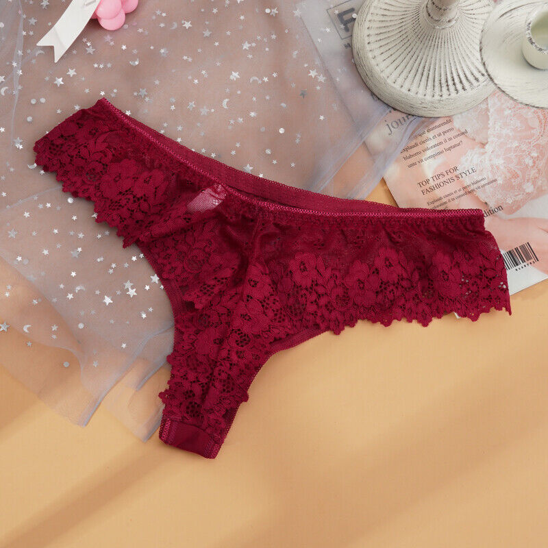 Women Floral Lace Thong Underwear (Pack of 3), NikkiandNaomi