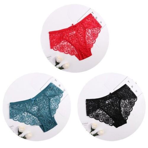 Women's Floral Bow Lace Panties (Pack of 3), NikkiandNaomi
