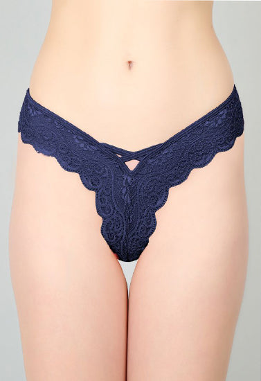 Blue Lace Design Women's Thongs (Pack of 1), NikkiandNaomi