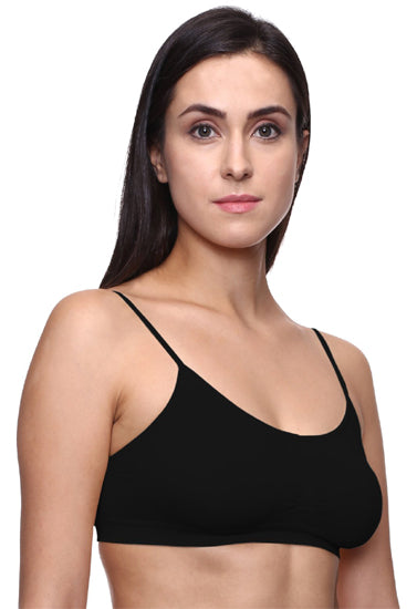 Very Smart & Sexy Black Thin Straps Sports Bra, NikkiandNaomi