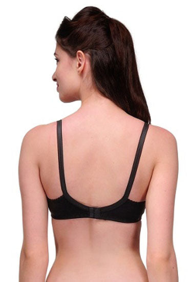 Black Full Cotton T-Shirt Bra, NikkiandNaomi
