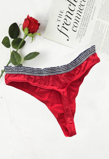Ladies Ruffle Waistband Attached Luxurious Heart Pendant Tanga Thong, NikkiandNaomi