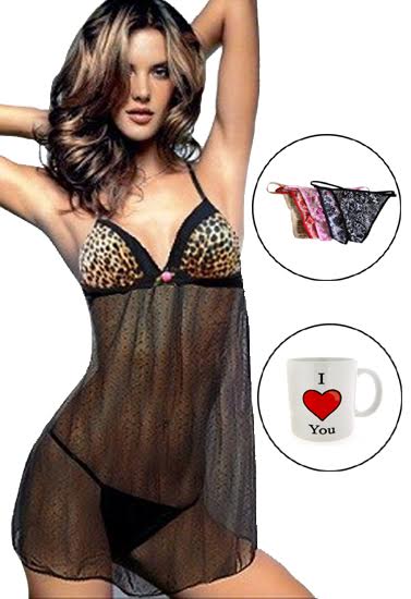 Sexy D&amp;G Sleepwear Costume Gift Pack For Your Valentine Lady, NikkiandNaomi