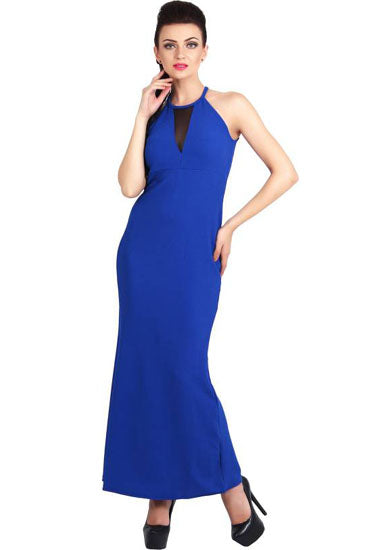 Stunning Blue Bridesmaid Sleeveless High Neck Prom Gown, NikkiandNaomi