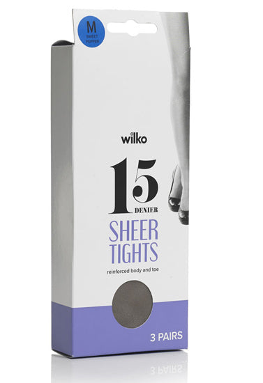 15 denier sheer women pantyhose tights pack of 3,,NikkiandNaomi